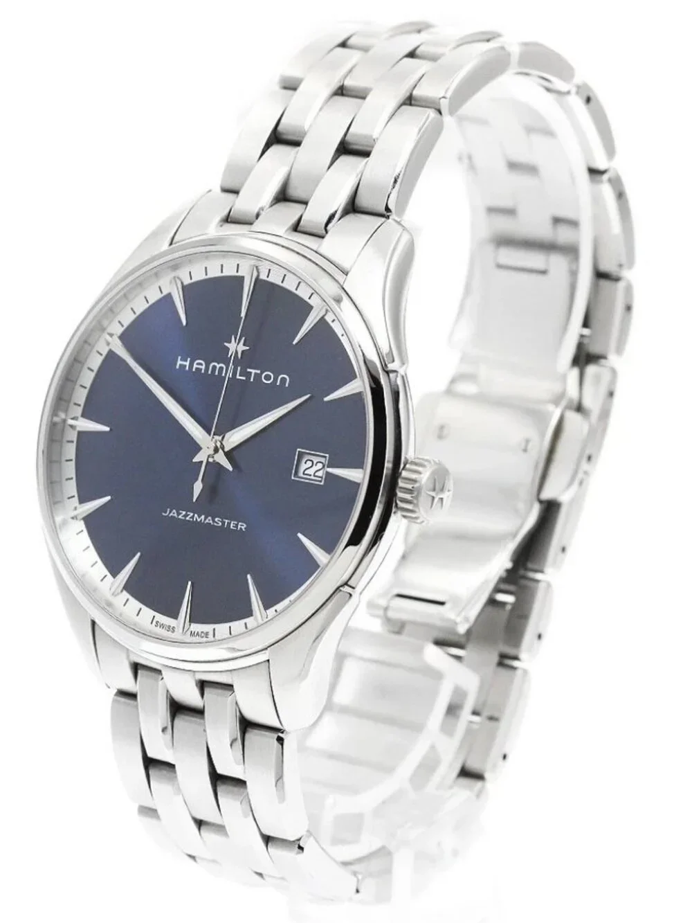 HAMILTON Jazz master H324510 Date Navy Dial Quartz Men's Watch_964908